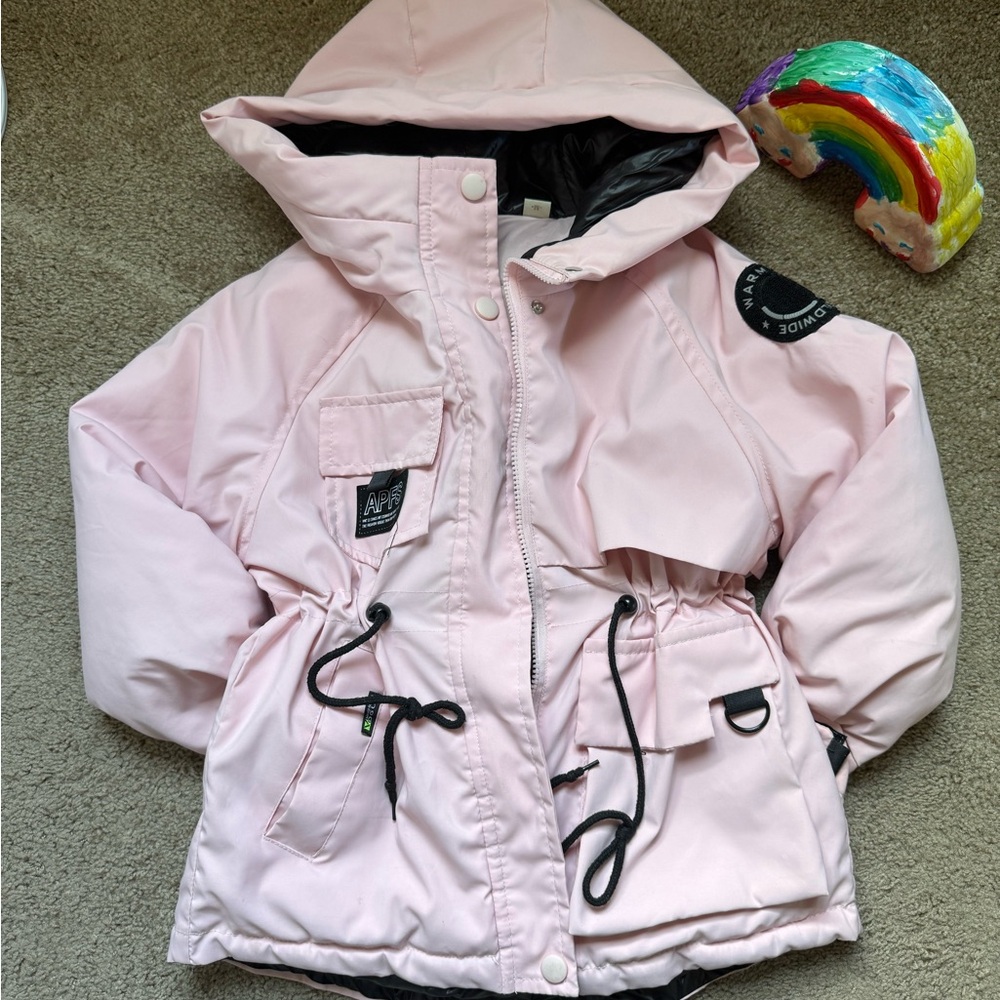 Pink Girls Winter Jacket Size M (6-8Y) – Stylish & Warm